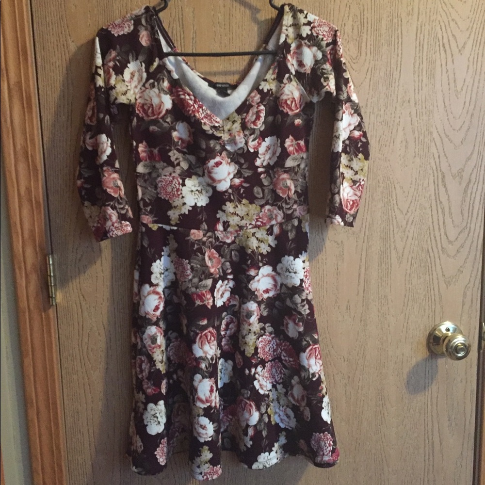 Floral off-the-shoulder skater dress